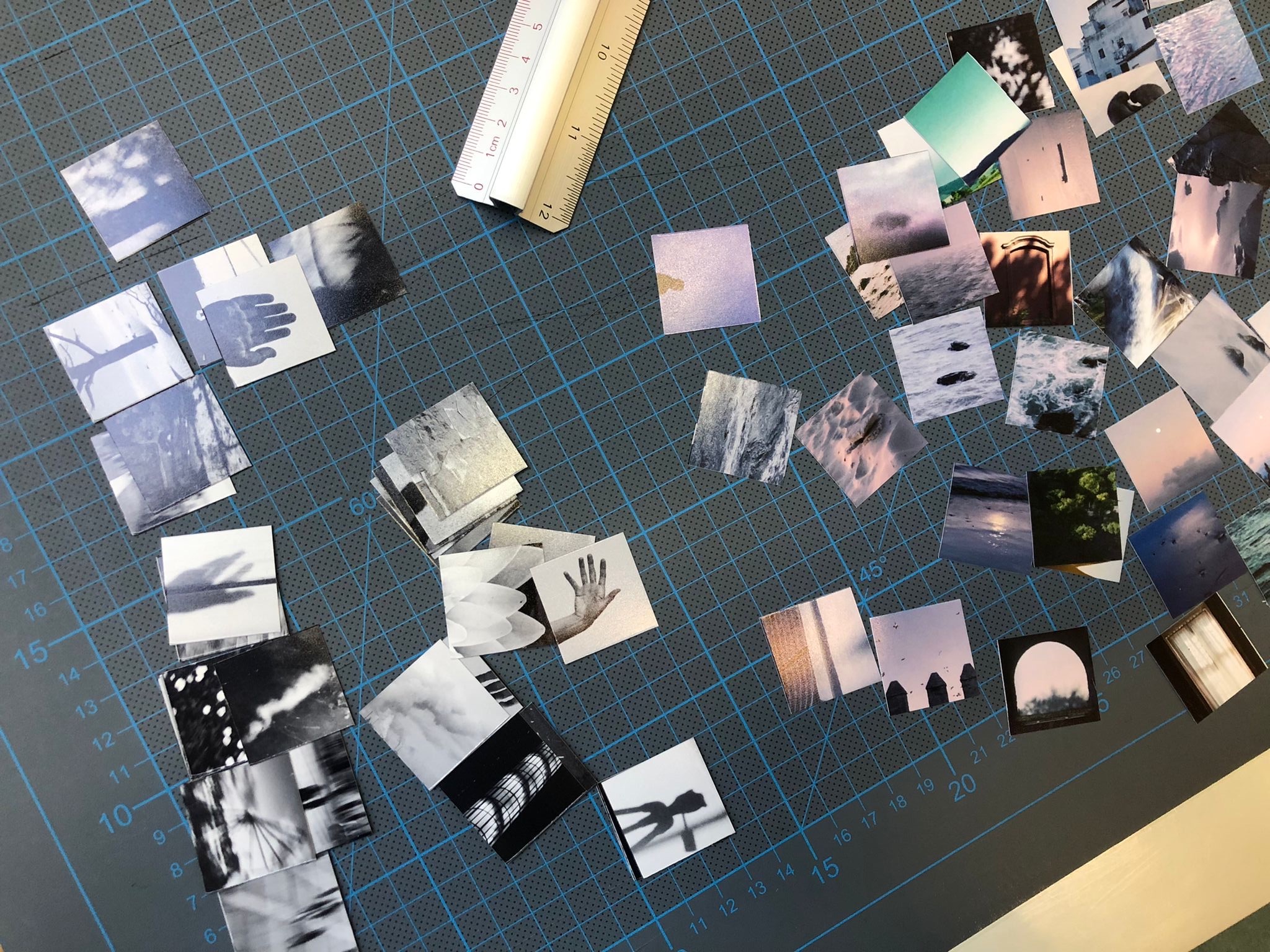 Black and white Multropolis prints in
the artists' studio